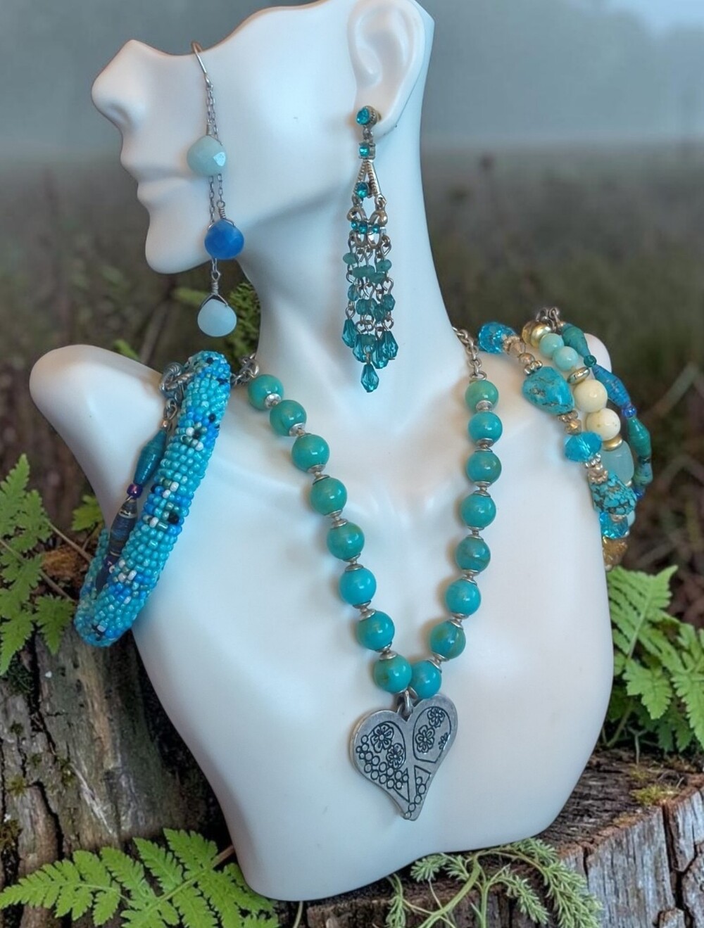 Faux Turquoise Mini Jewelry Lot